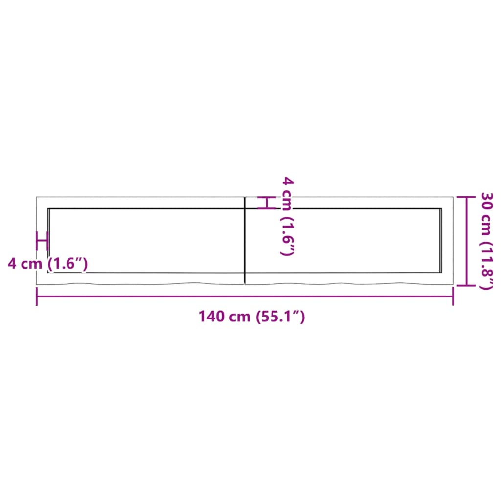 vidaXL Prateleira de parede 140x30x(2-6)cm carvalho maciço não tratado