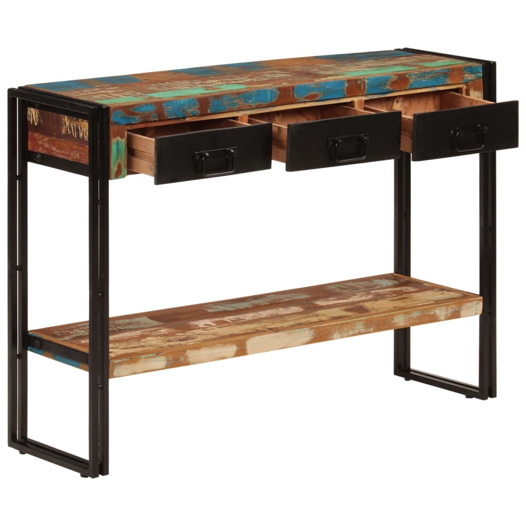 vidaXL Mesa consola 110x30x76 cm madeira recuperada maciça