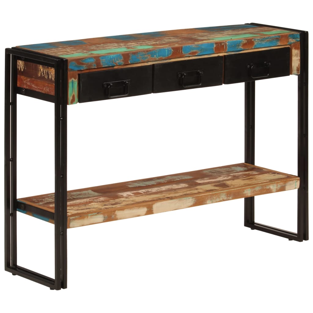 vidaXL Mesa consola 110x30x76 cm madeira recuperada maciça