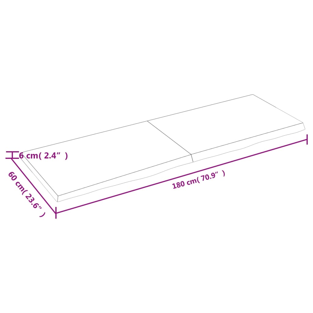 vidaXL Prateleira de parede 180x60x(2-6) cm carvalho tratado castanho