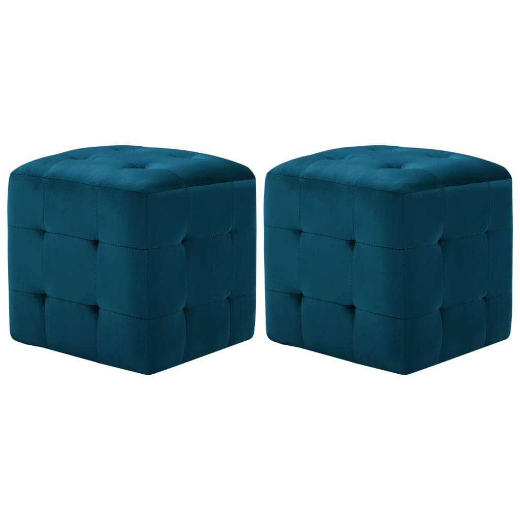 vidaXL Mesas de cabeceira 2 pcs 30x30x30 cm veludo azul