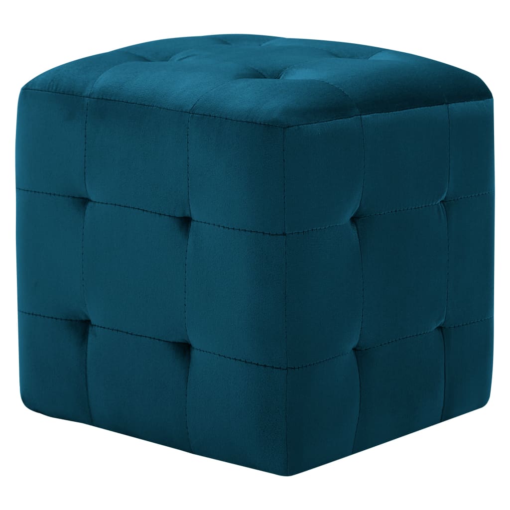 vidaXL Mesas de cabeceira 2 pcs 30x30x30 cm veludo azul