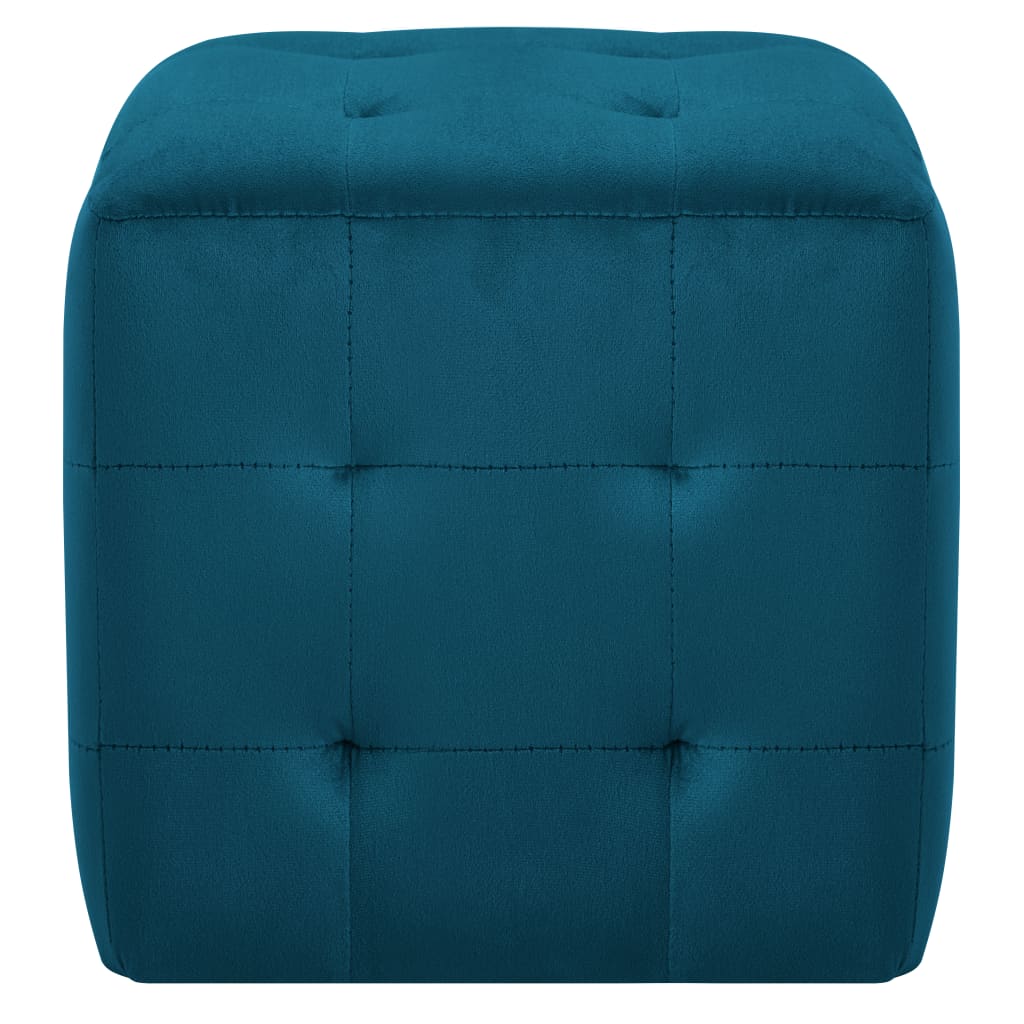 vidaXL Mesas de cabeceira 2 pcs 30x30x30 cm veludo azul