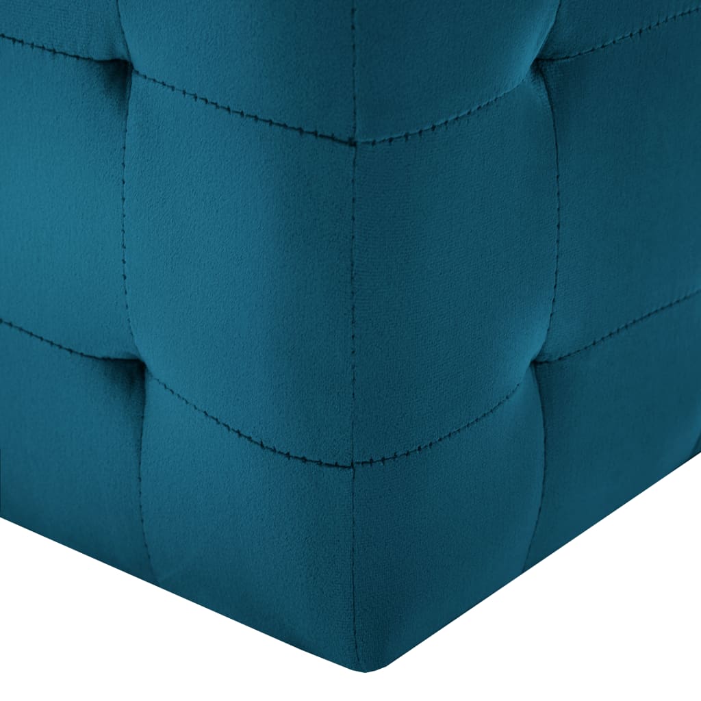 vidaXL Mesas de cabeceira 2 pcs 30x30x30 cm veludo azul