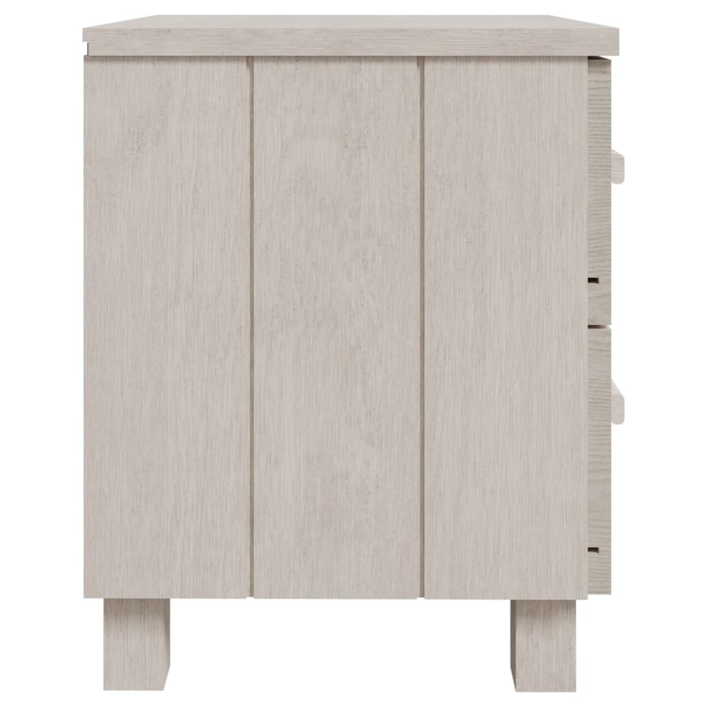 vidaXL Mesa de cabeceira HAMAR 40x35x44,5 cm pinho maciço branco