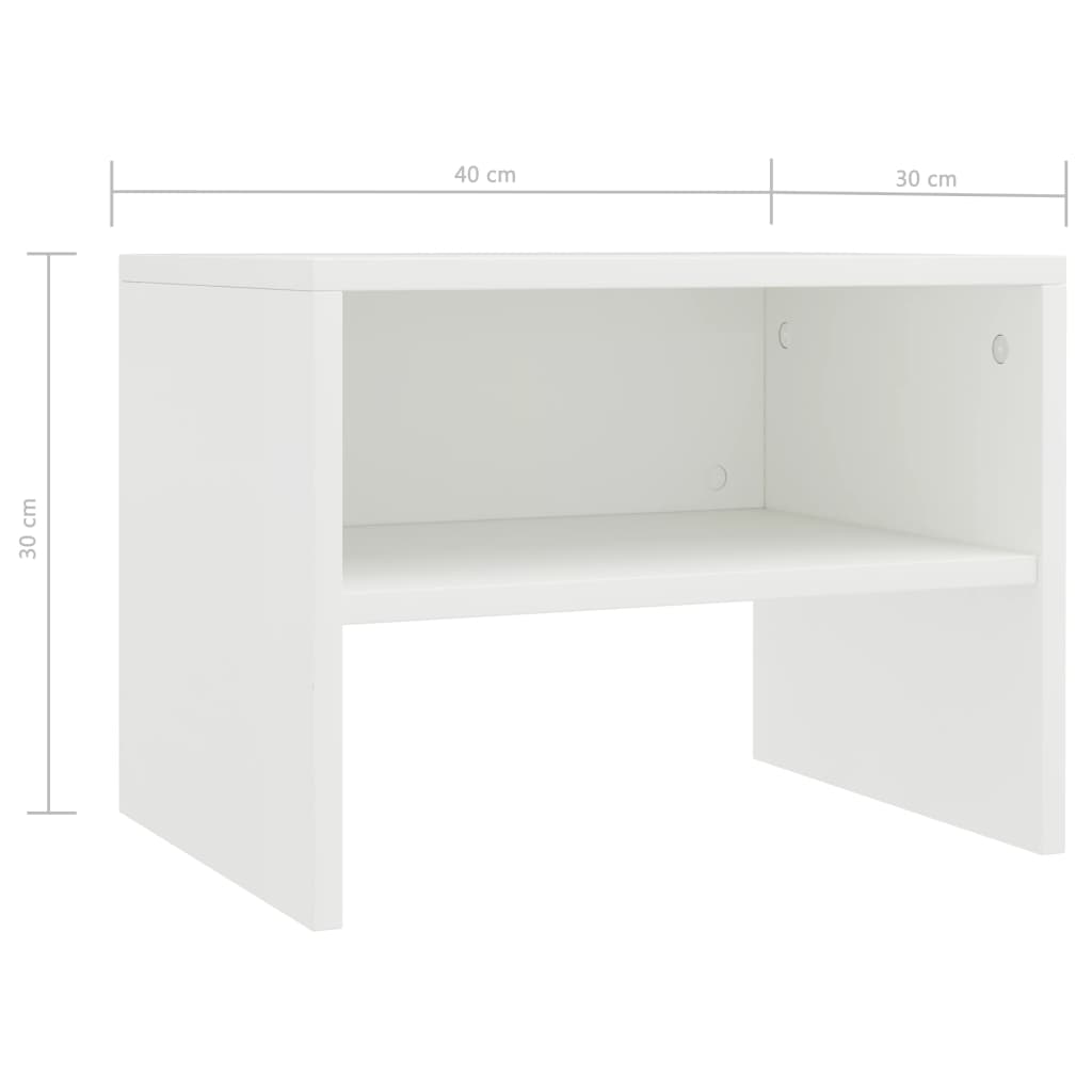 vidaXL Mesa-de-cabeceira 40x30x30 cm aglomerado branco