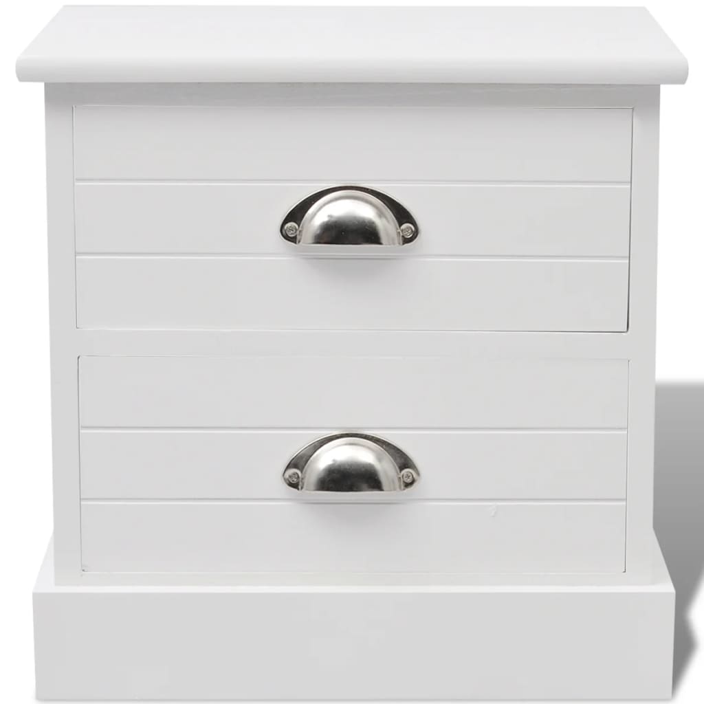 vidaXL Mesa de cabeceira estilo francês branco