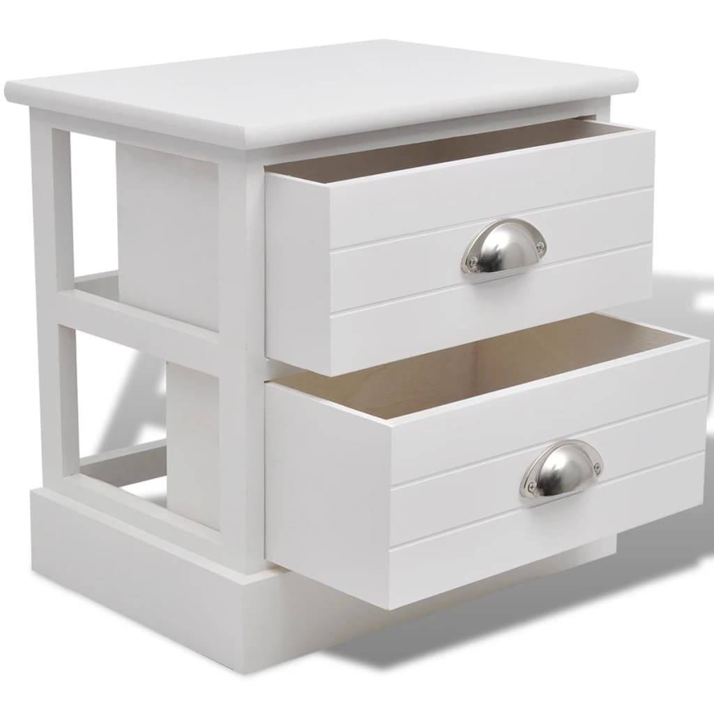 vidaXL Mesa de cabeceira estilo francês branco