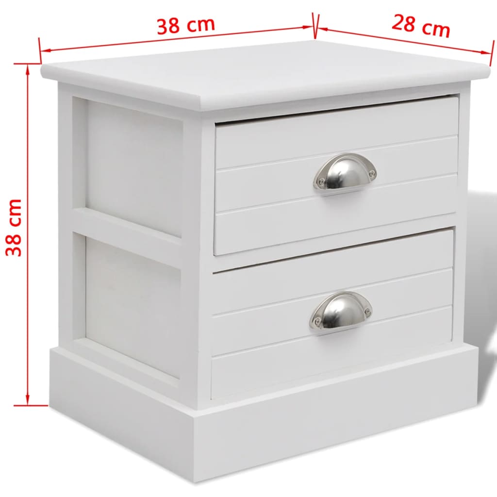 vidaXL Mesa de cabeceira estilo francês branco