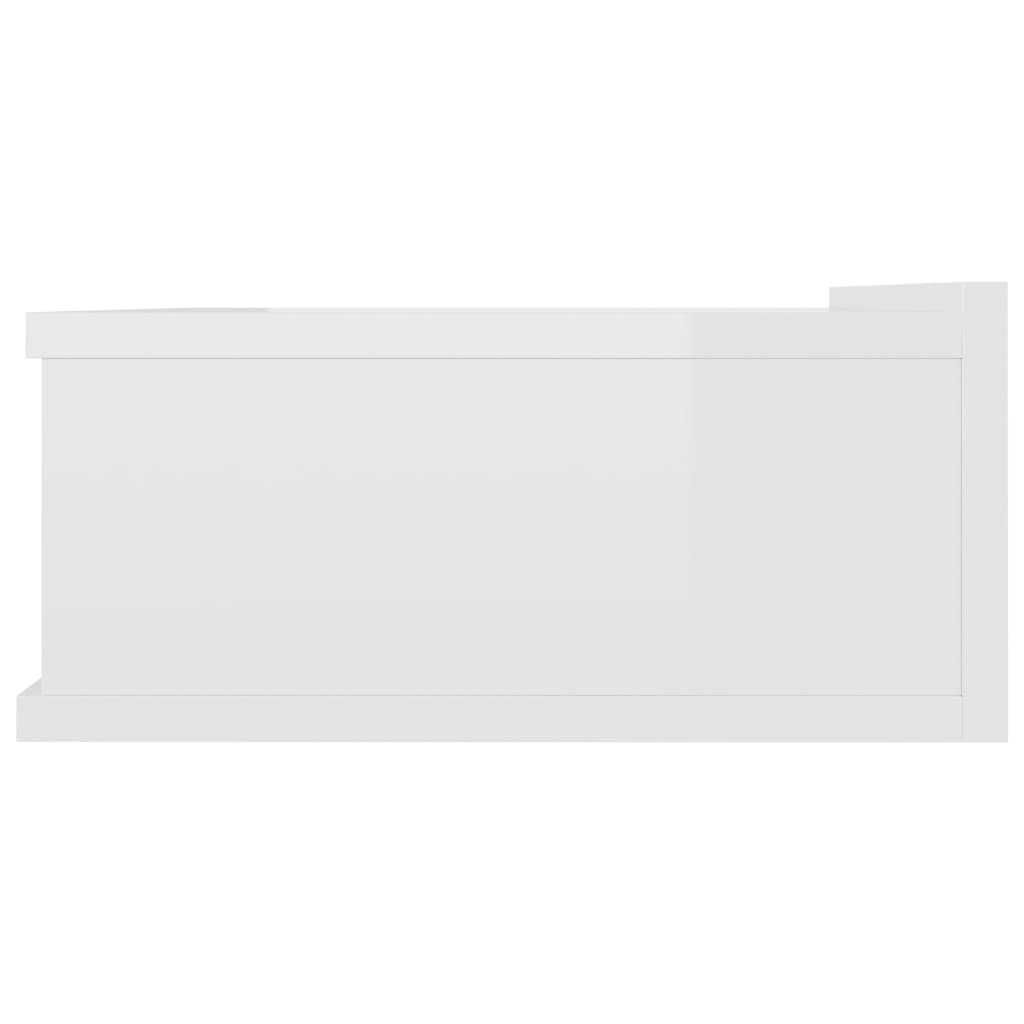 vidaXL Mesas de cabeceira suspensas 2 pcs 40x30x15 cm branco brilhante