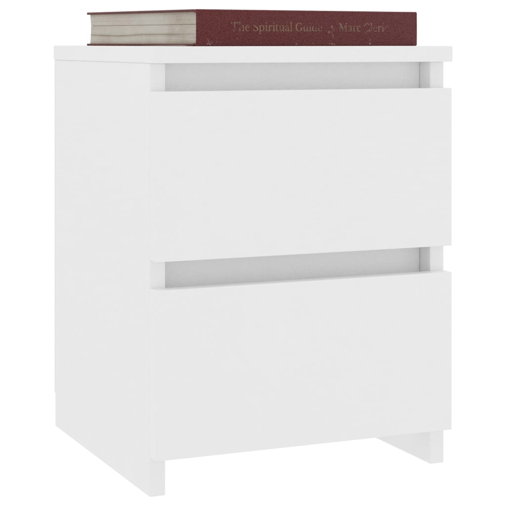 vidaXL Mesa de cabeceira 30x30x40 cm contraplacado branco