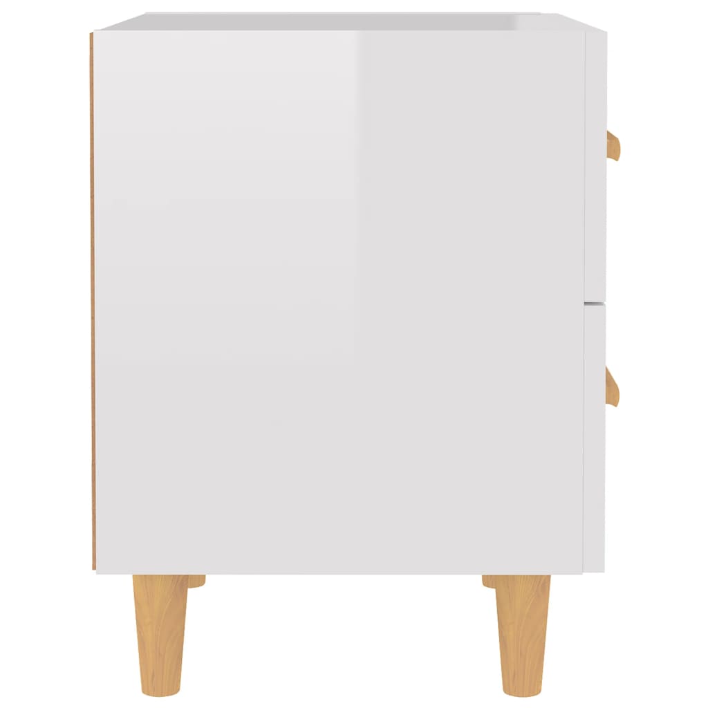 vidaXL Mesas de cabeceira 2 pcs 40x35x47,5 cm branco brilhante