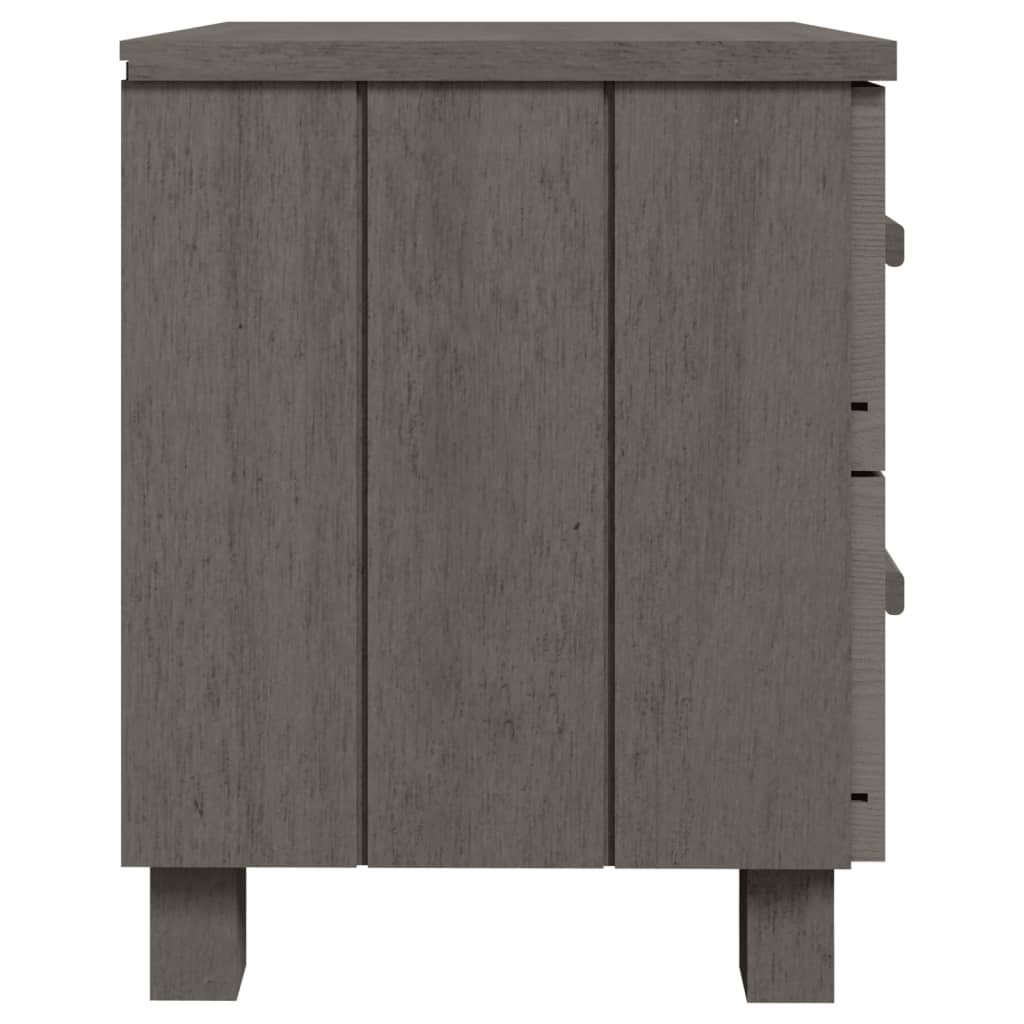 vidaXL Mesa de cabeceira HAMAR 40x35x44,5 cm pinho maciço cinza-claro