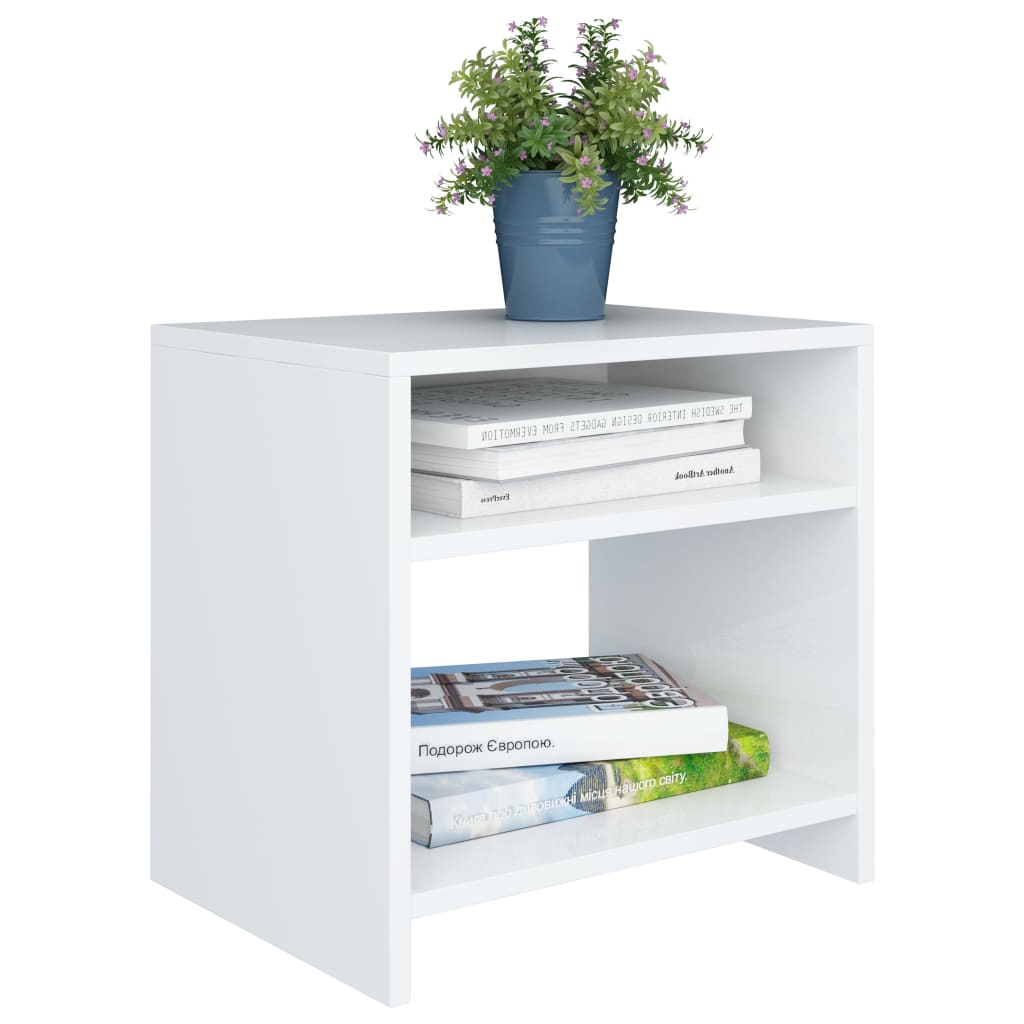 vidaXL Mesa de cabeceira 40x30x40 cm derivados de madeira branco