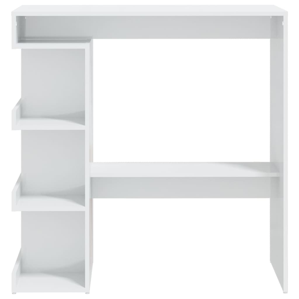 vidaXL Mesa de bar c/ prateleiras 100x50x101,5 cm branco brilhante