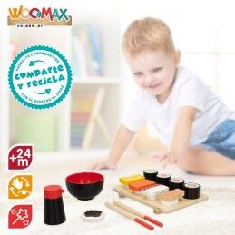 Woomax|Jogo de madeira Woomax Sushi 14 Partes (6 Unidades)