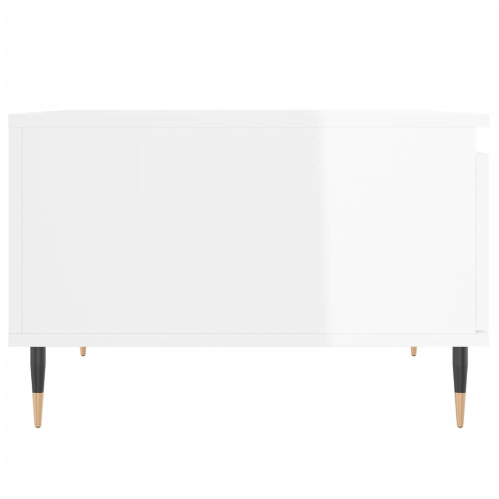 vidaXL Mesa de centro 55x55x36,5 cm derivados madeira branco brilhante