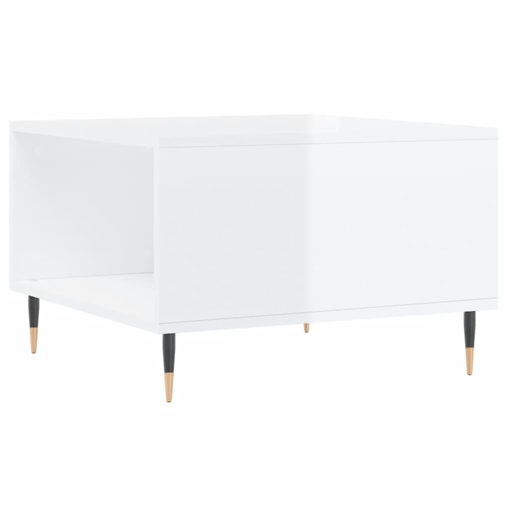 vidaXL Mesa de centro 55x55x36,5 cm derivados madeira branco brilhante