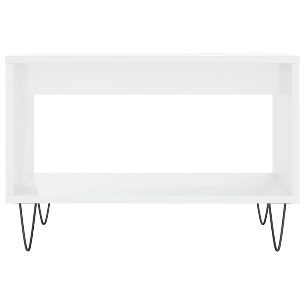 vidaXL Mesa de centro 60x50x40 cm derivados madeira branco brilhante