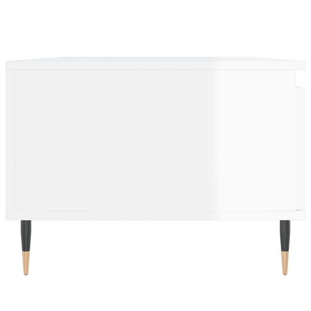 vidaXL Mesa de centro 90x50x36,5 cm derivados madeira branco brilhante