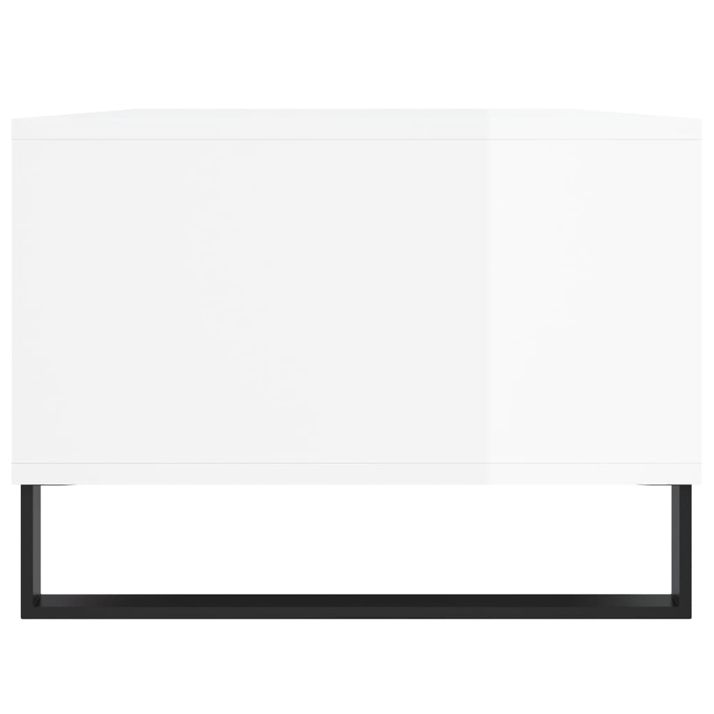 vidaXL Mesa de centro 90x50x36,5 cm derivados madeira branco brilhante