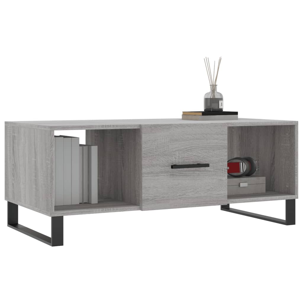 vidaXL Mesa de centro 102x50x40cm derivados de madeira cinzento sonoma