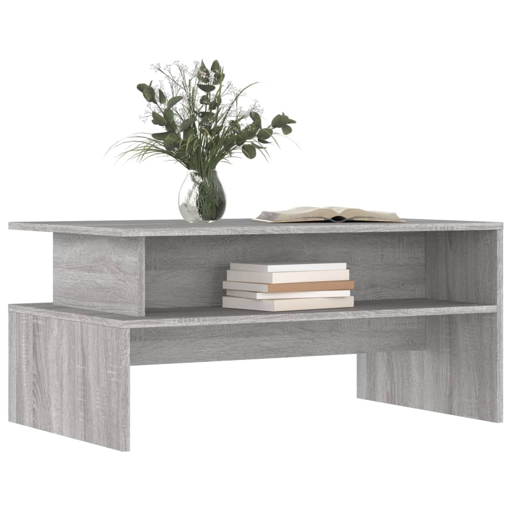 vidaXL Mesa de centro 90x55x42,5 cm derivados de madeira cinza sonoma