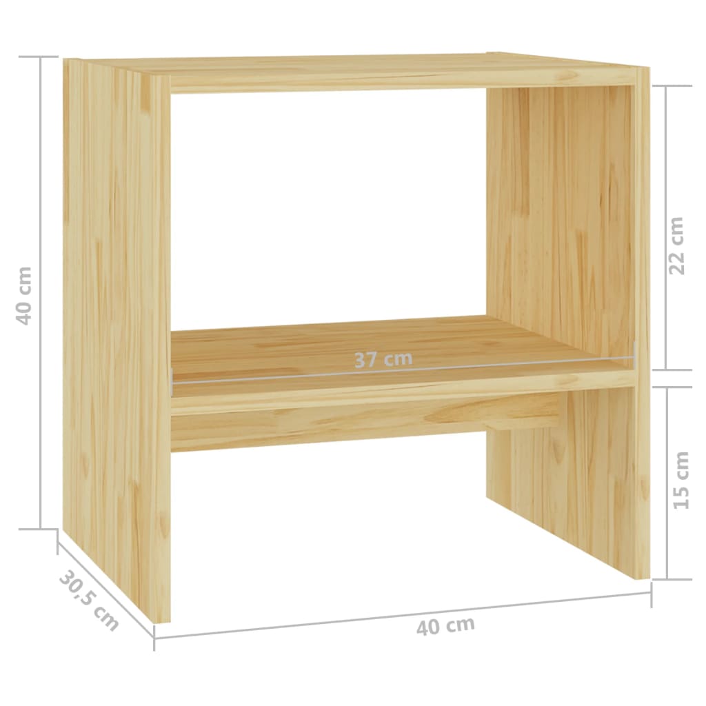 vidaXL Mesa de cabeceira 40x30,5x40 cm madeira de pinho maciça