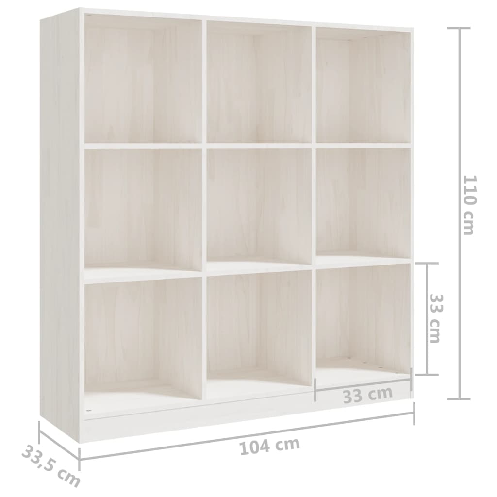 vidaXL Estante/divisória 104x33,5x110 cm pinho maciço branco