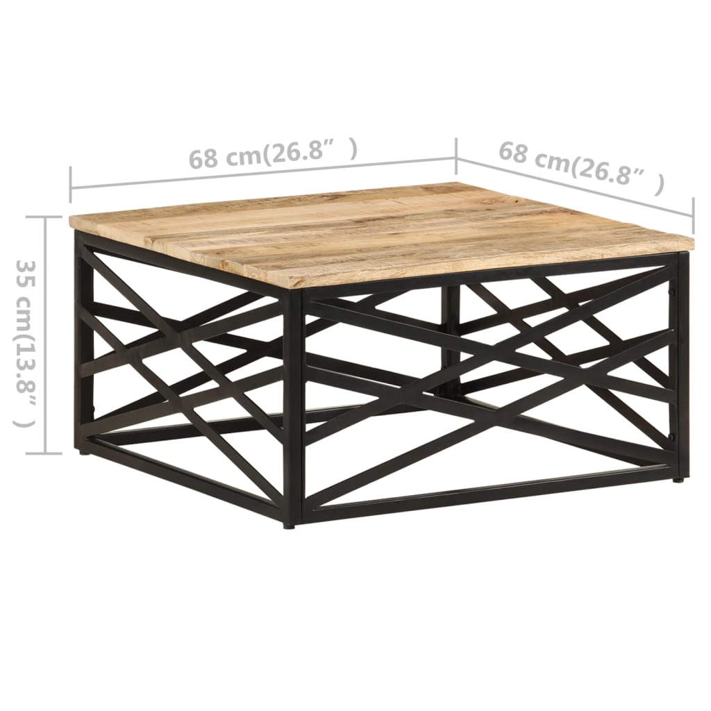 vidaXL Mesa de centro 68x68x35 cm madeira de mangueira maciça