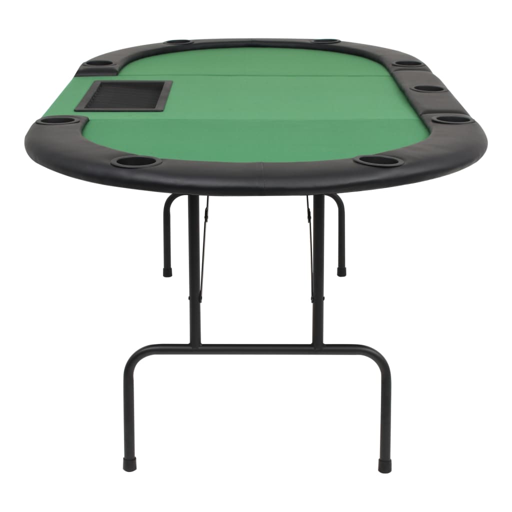 vidaXL Mesa de póquer dobrável em três 9 jogadores verde