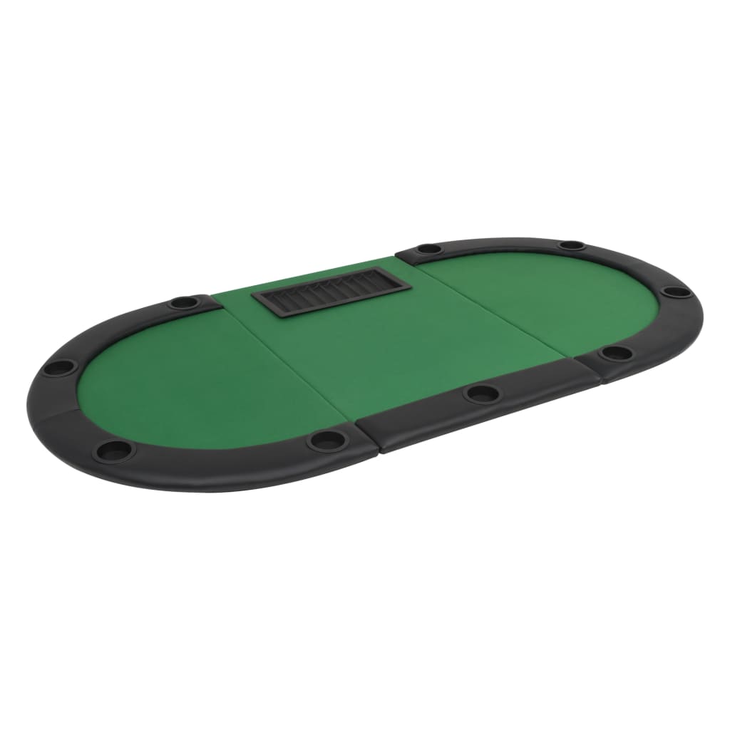 vidaXL Mesa de póquer dobrável em três 9 jogadores verde