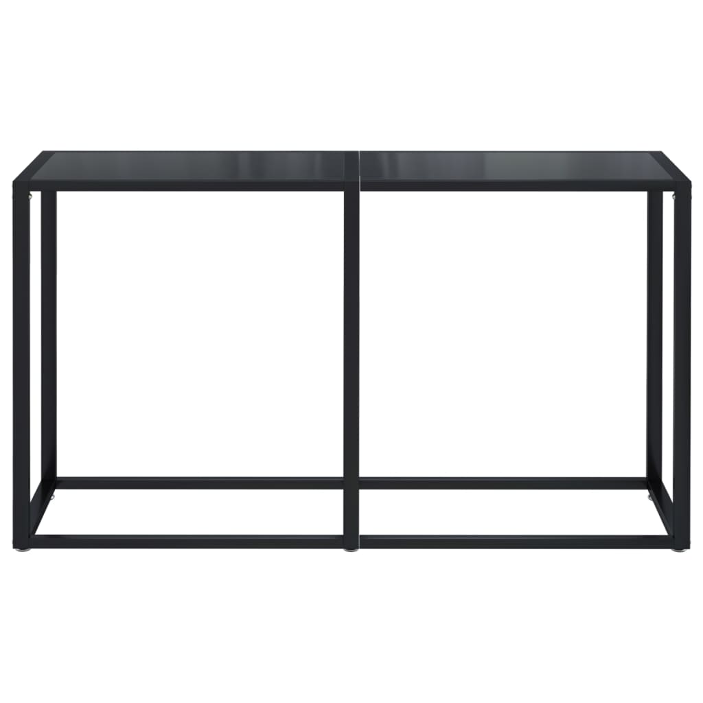 vidaXL Mesa consola preto 140x35x75,5 cm vidro temperado