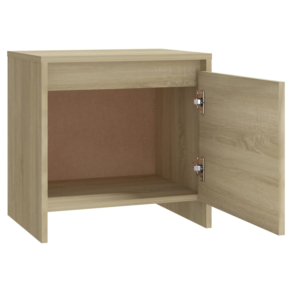 vidaXL Mesa de cabeceira 45x34x44,5 cm contraplacado carvalho sonoma