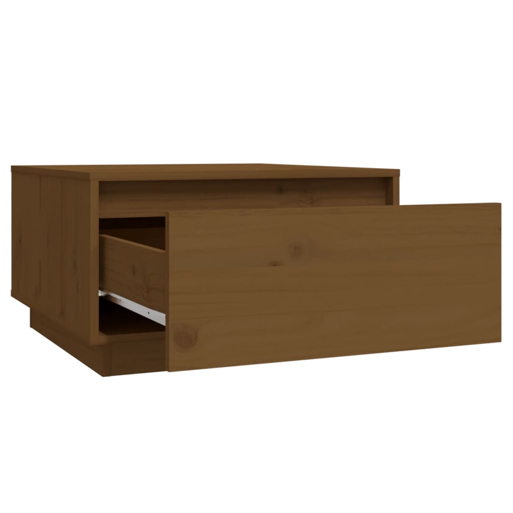 vidaXL Mesa de centro 55x56x32 cm pinho maciço castanho mel