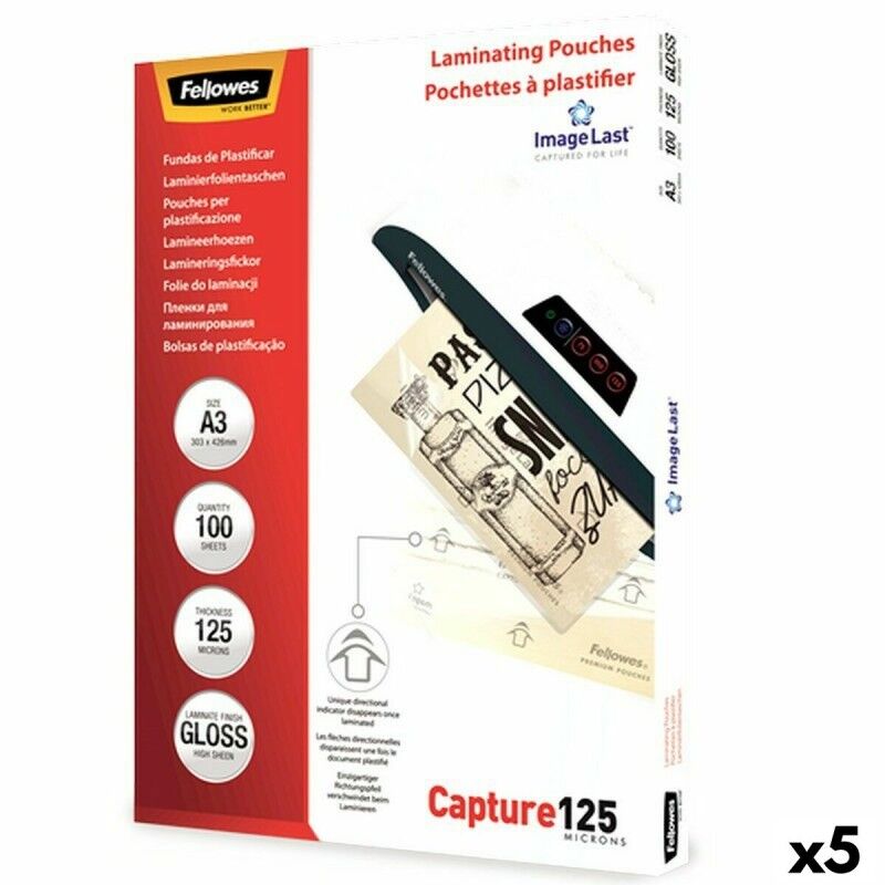 Fellowes|Laminating Pouches Fellowes 100 Peças Transparente A3 (5 Unidades)