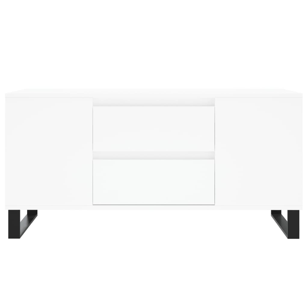 vidaXL Mesa de centro 102x44,5x50 cm derivados de madeira branco