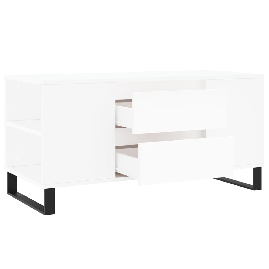 vidaXL Mesa de centro 102x44,5x50 cm derivados de madeira branco