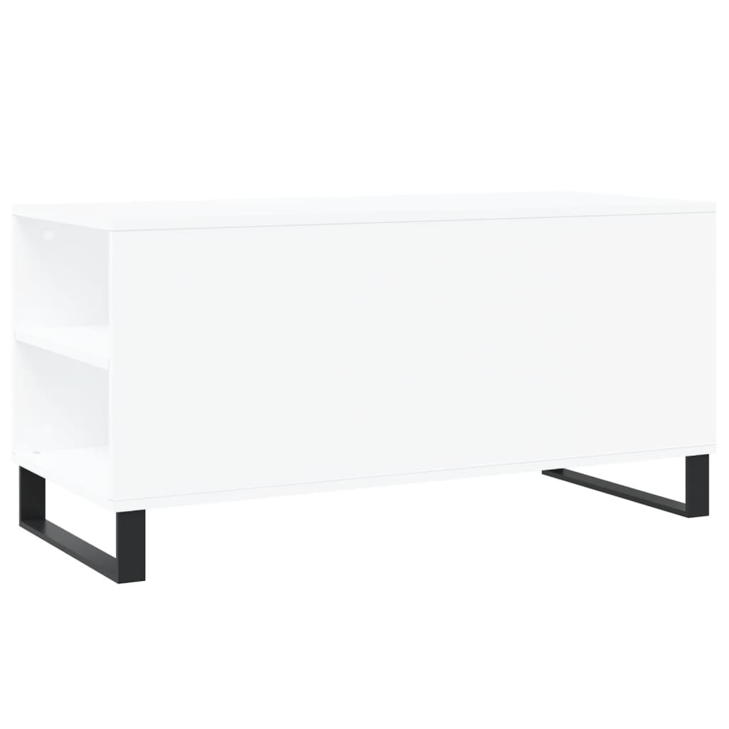 vidaXL Mesa de centro 102x44,5x50 cm derivados de madeira branco