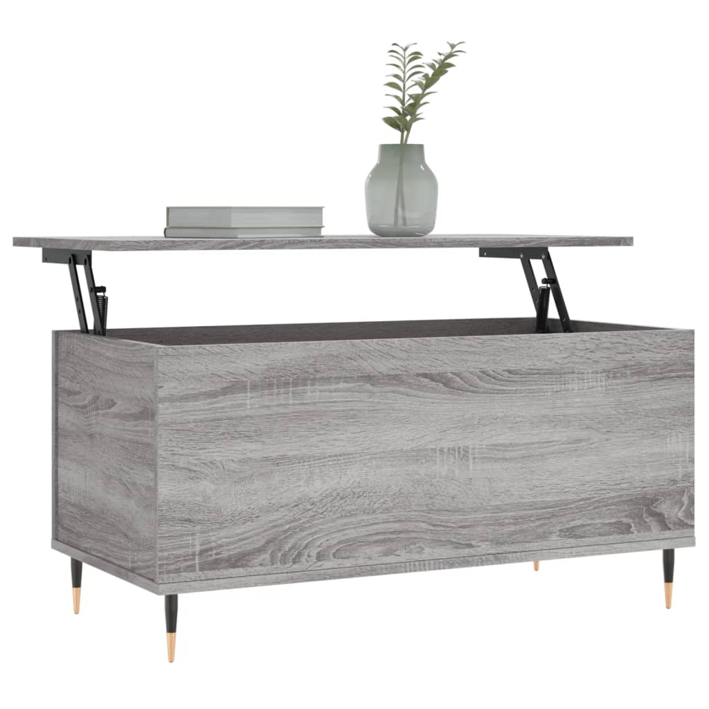 vidaXL Mesa de centro 90x44,5x45 cm derivados de madeira cinza sonoma