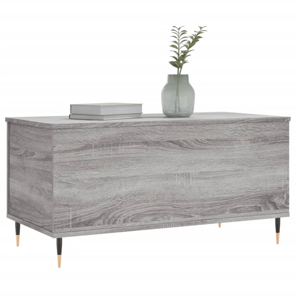 vidaXL Mesa de centro 90x44,5x45 cm derivados de madeira cinza sonoma