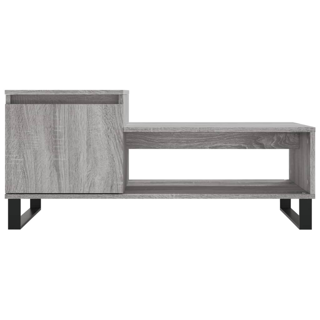 vidaXL Mesa de centro 100x50x45 cm derivados madeira cinzento sonoma