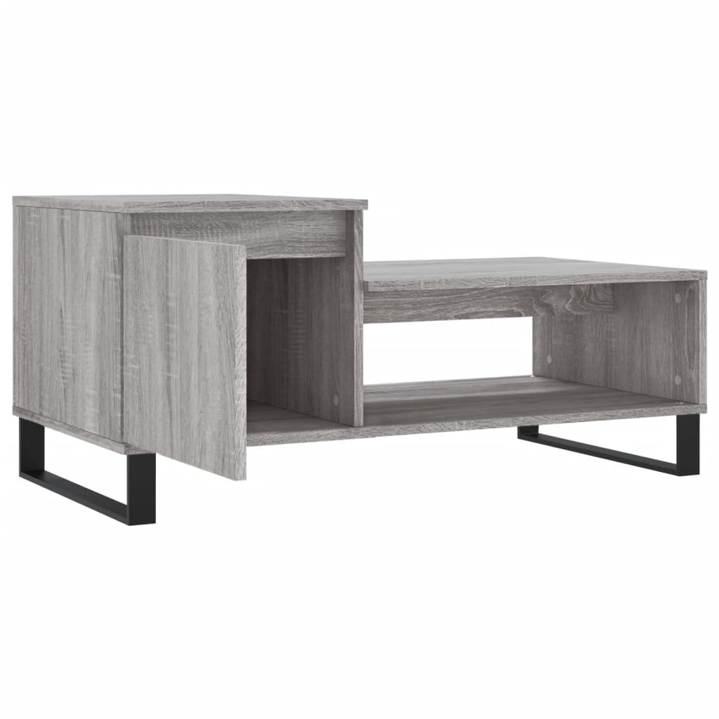 vidaXL Mesa de centro 100x50x45 cm derivados madeira cinzento sonoma