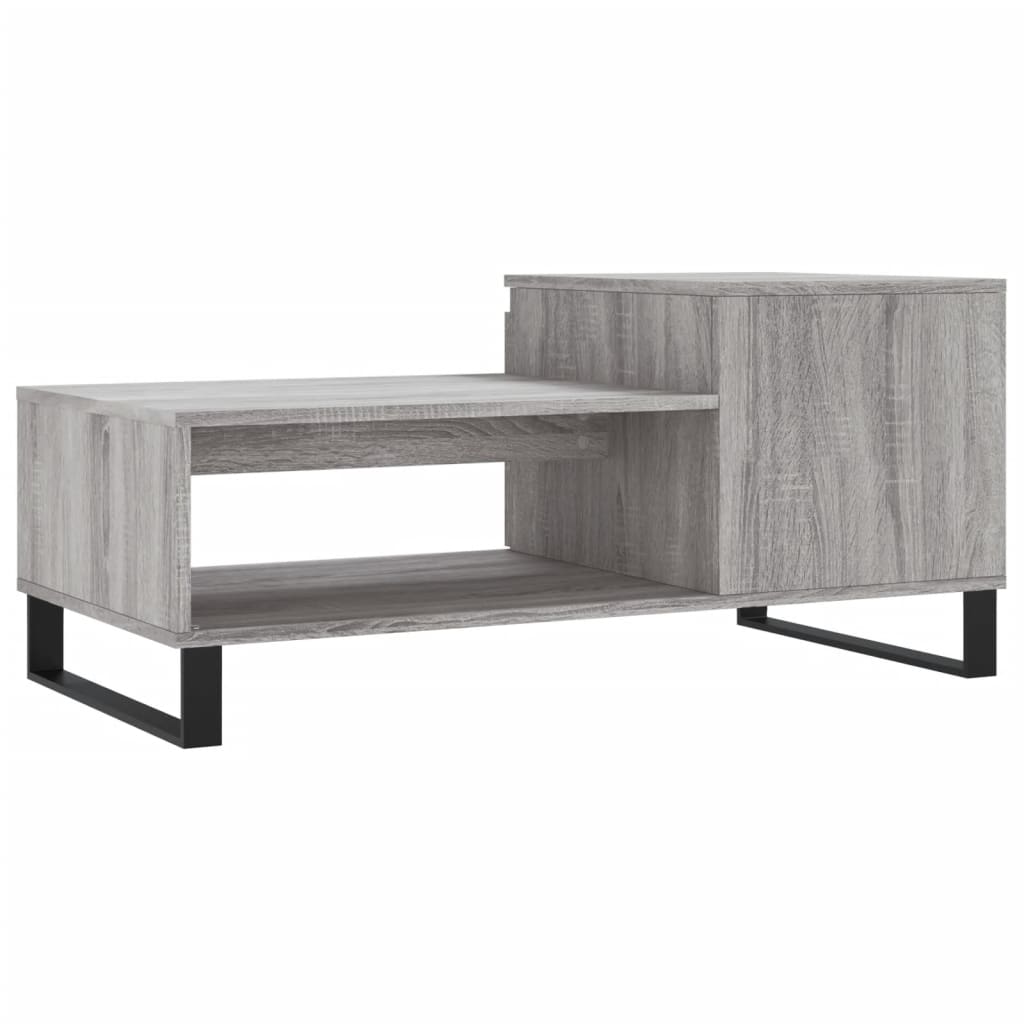 vidaXL Mesa de centro 100x50x45 cm derivados madeira cinzento sonoma