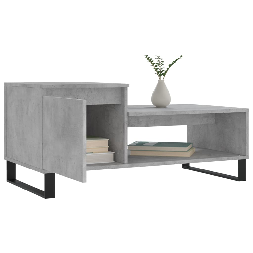 vidaXL Mesa de centro 100x50x45 cm derivados madeira cinzento cimento