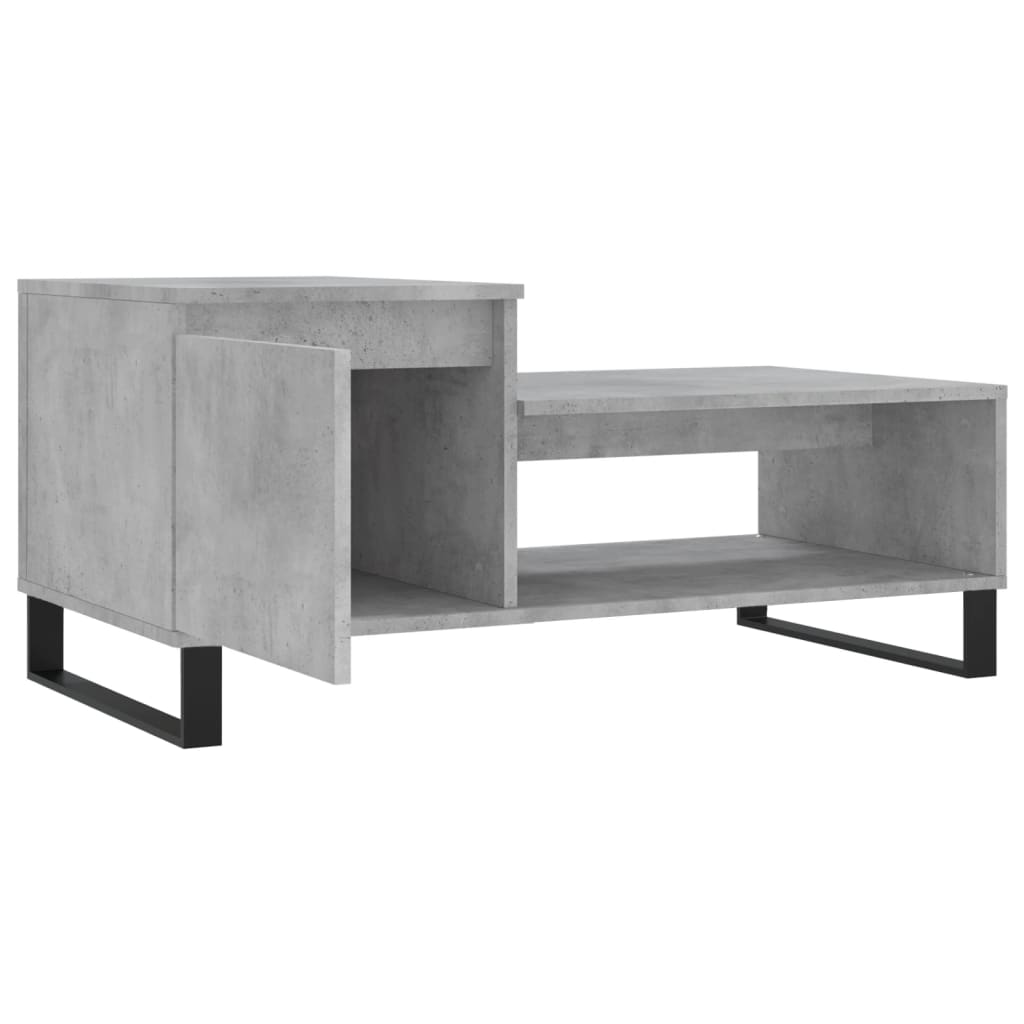 vidaXL Mesa de centro 100x50x45 cm derivados madeira cinzento cimento