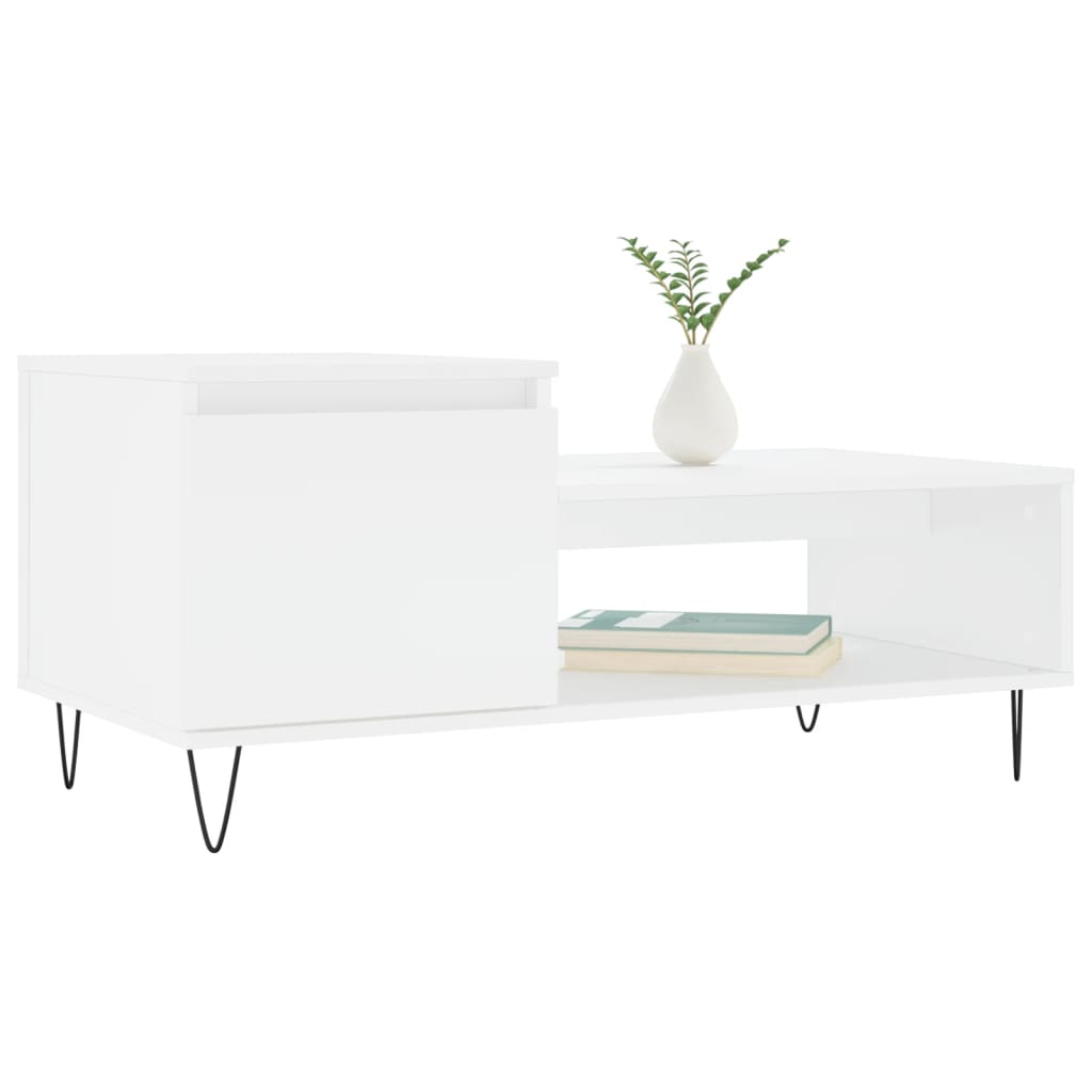 vidaXL Mesa de centro 100x50x45 cm derivados de madeira branco