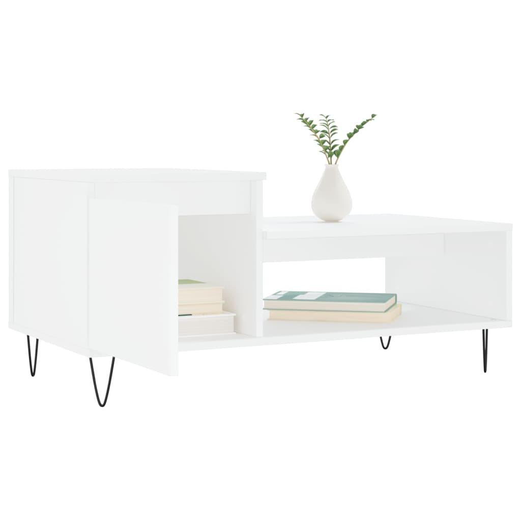 vidaXL Mesa de centro 100x50x45 cm derivados de madeira branco