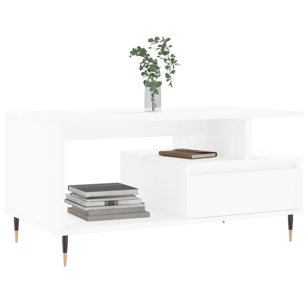 vidaXL Mesa de centro 90x49x45 cm derivados de madeira branco