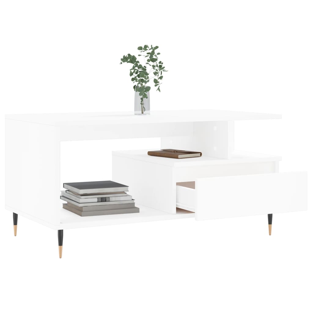 vidaXL Mesa de centro 90x49x45 cm derivados de madeira branco